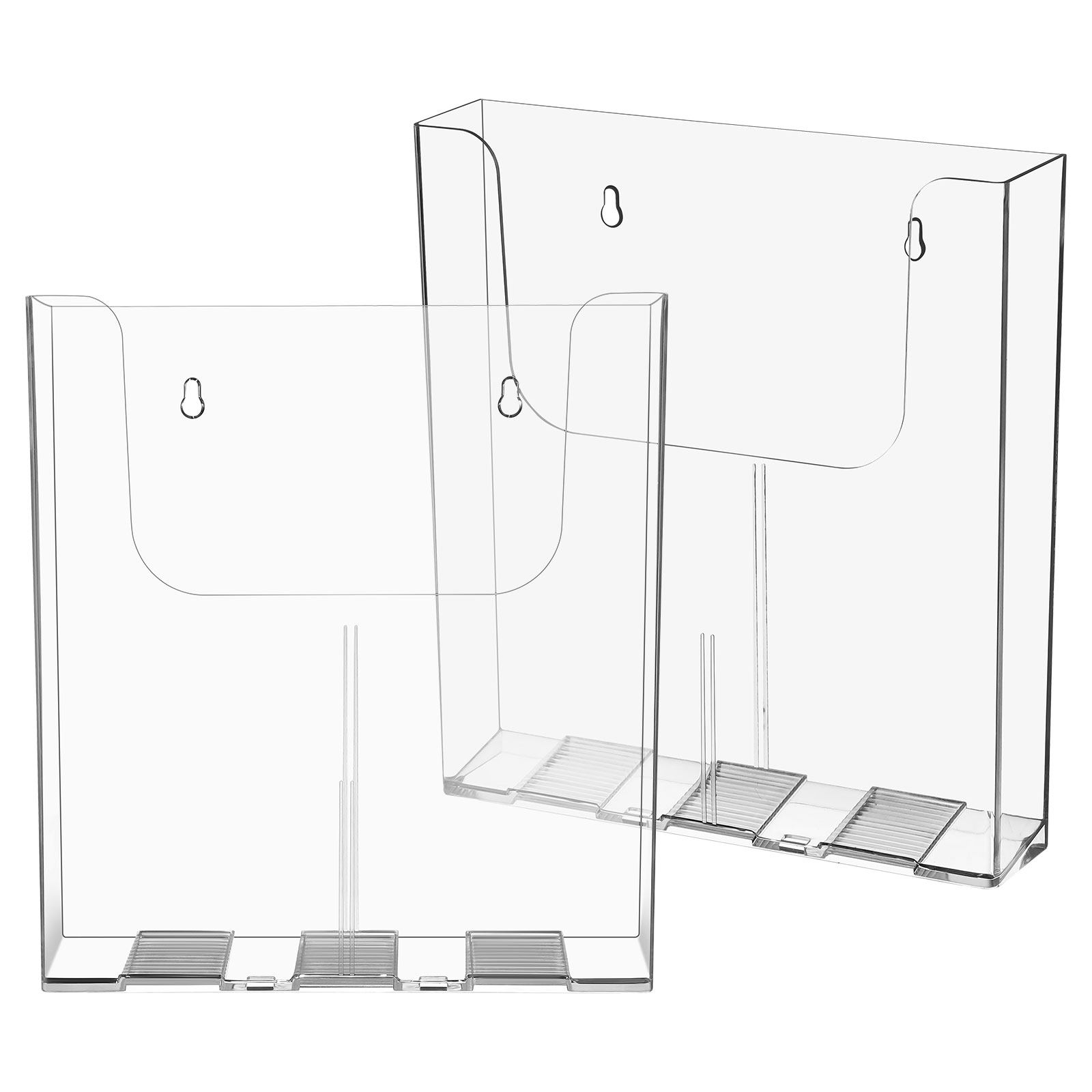 Magazine Holder Rack - قطعتان من منظم الملفات الشفاف المصنوع